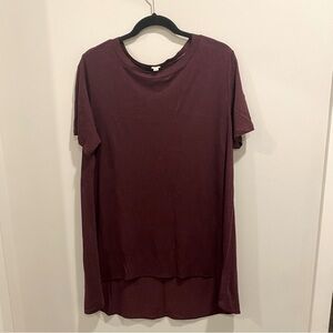 Aritzia Wilfred Maroon Tunic Tee - Size L